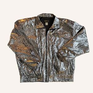 Vintage PACIFIC I.D. silver black crackle jacket